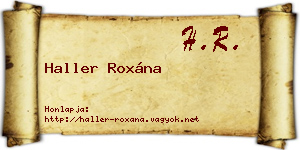 Haller Roxána névjegykártya
