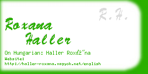 roxana haller business card